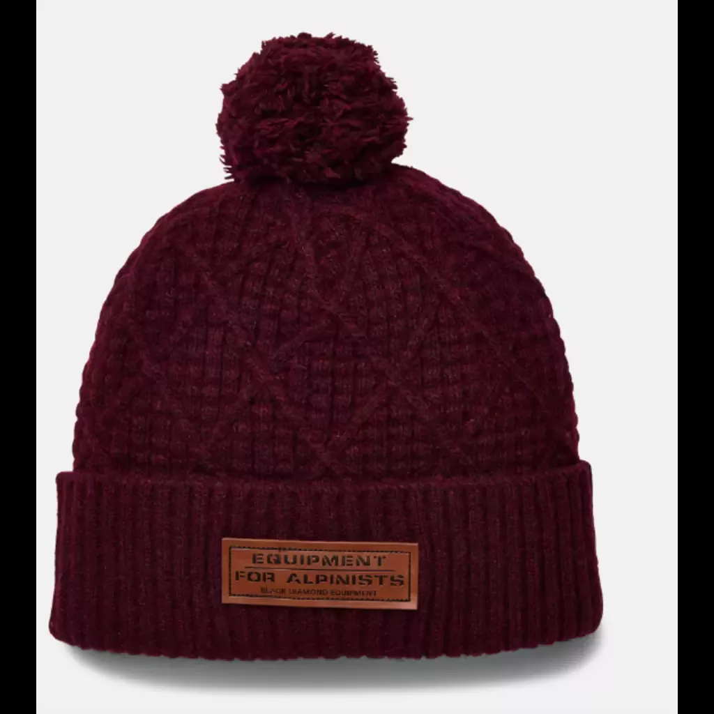Black Diamond Cable Cuff Pom Beanie
