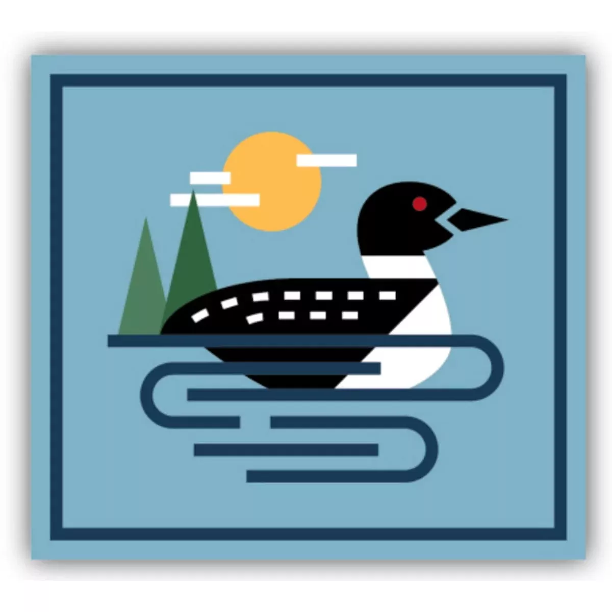 Geometric Loon Sticker