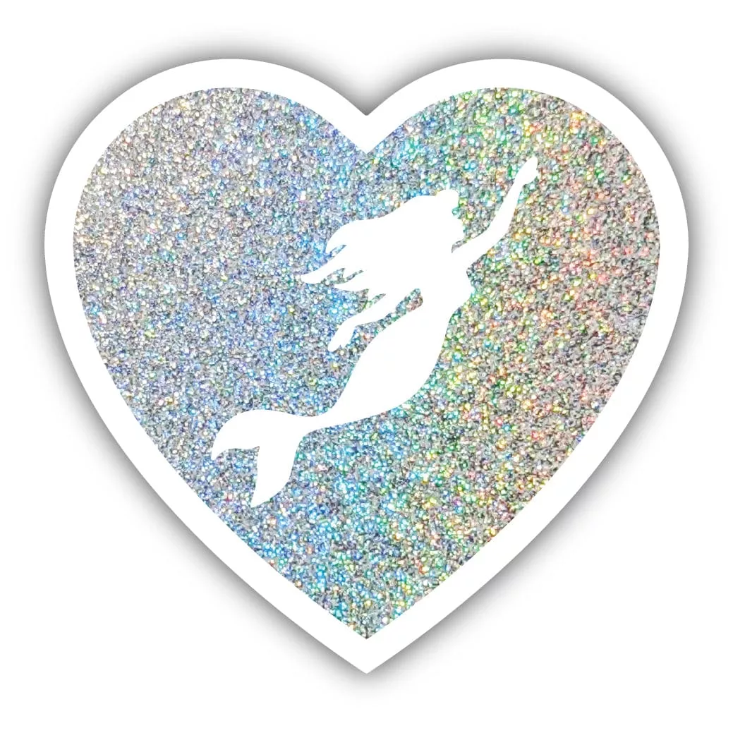 Glitter Mermaid Heard Sticker
