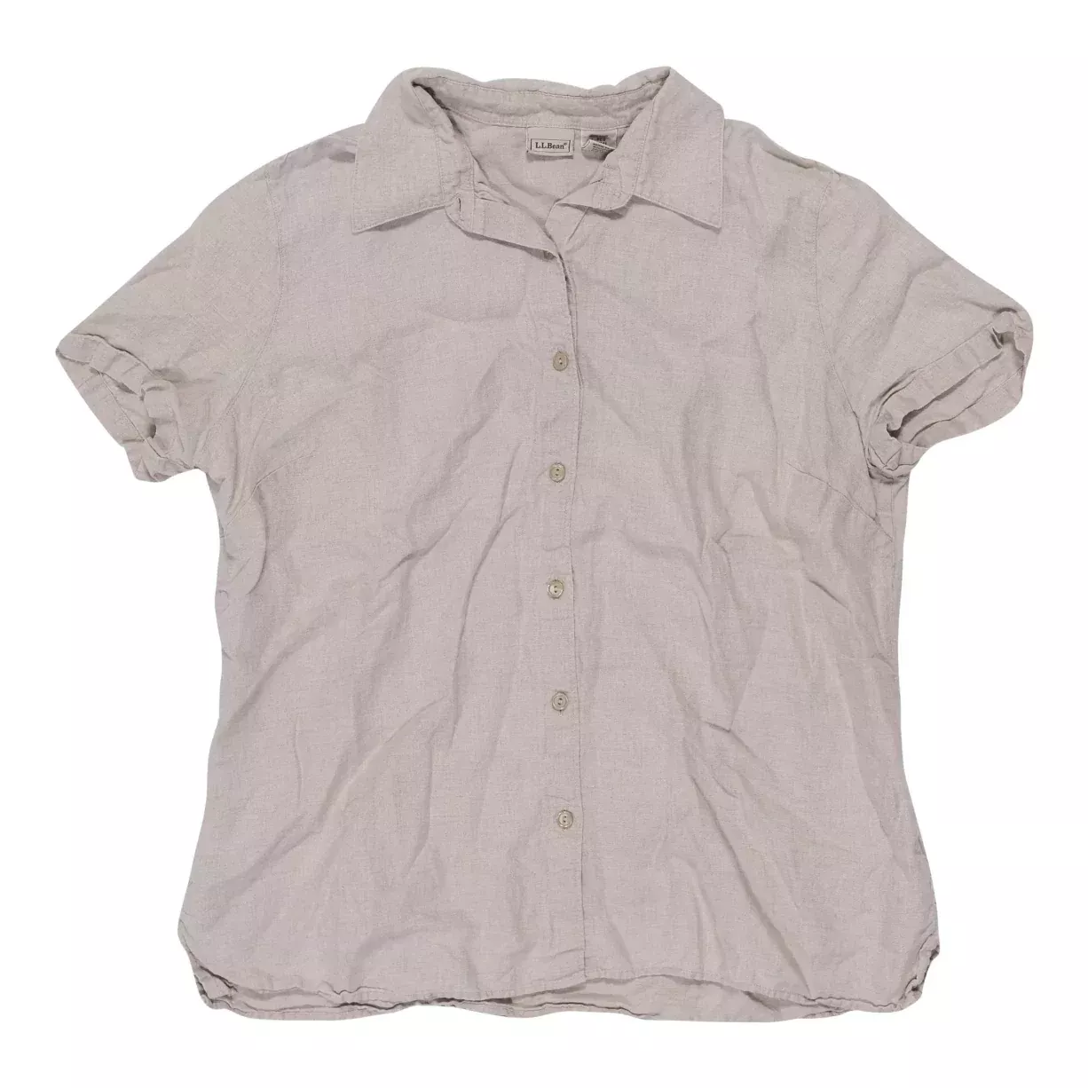 L.L. Bean Linen Short-Sleeve Button Down Shirt - Women's