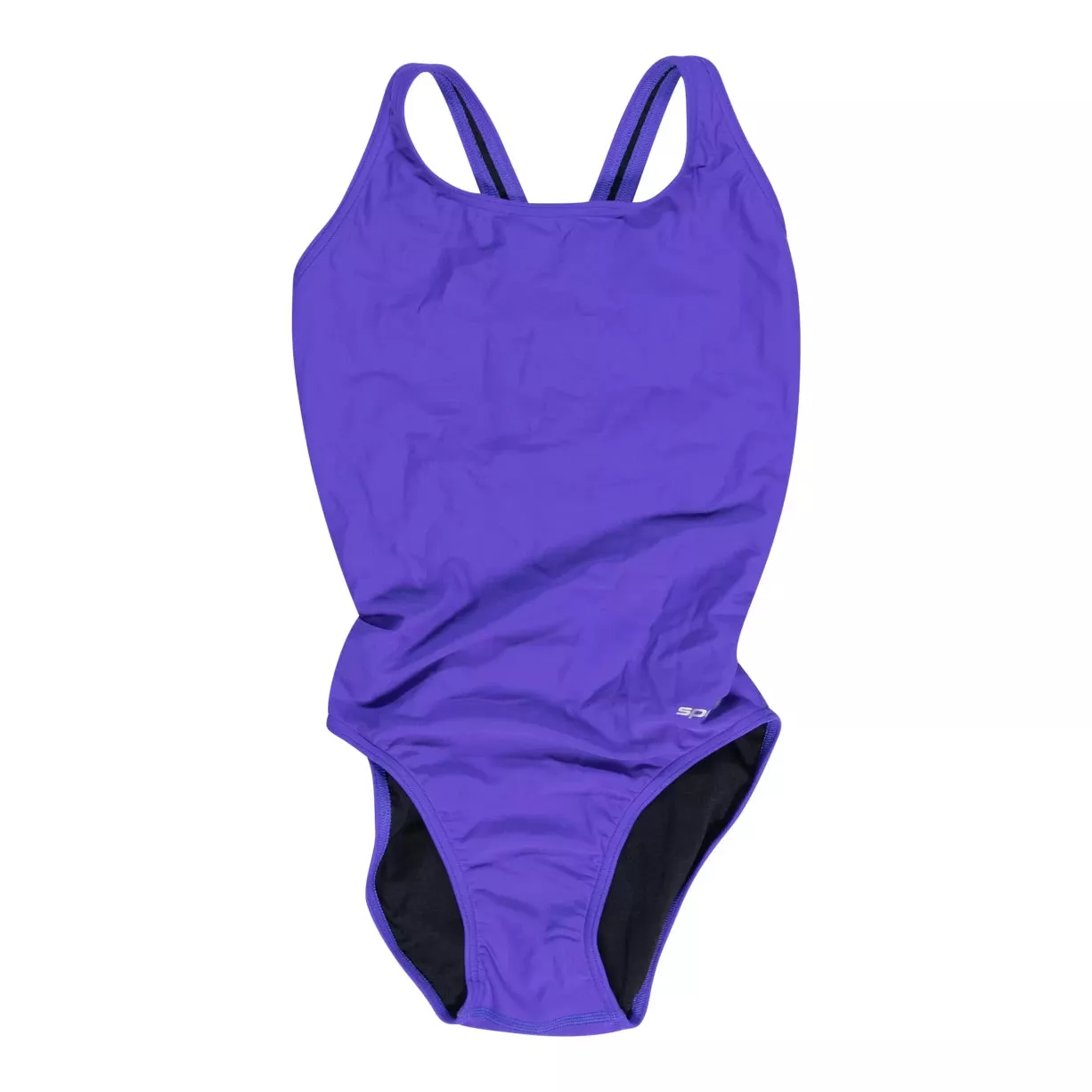 Sporti Solid Wide Strap One Piece Swimsuit